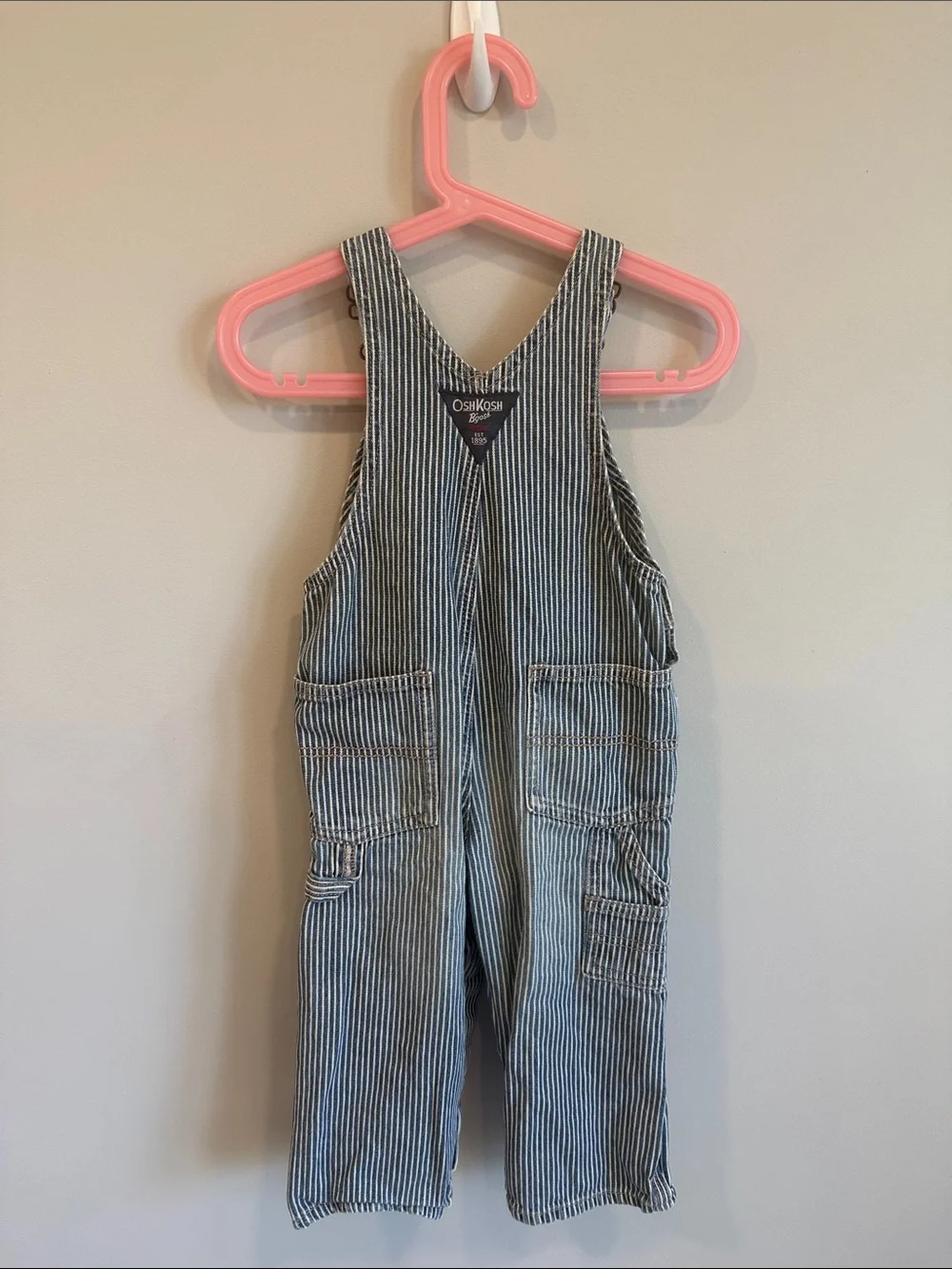 OshKosh B'gosh Blue and White Pinstripe Kids Overalls
